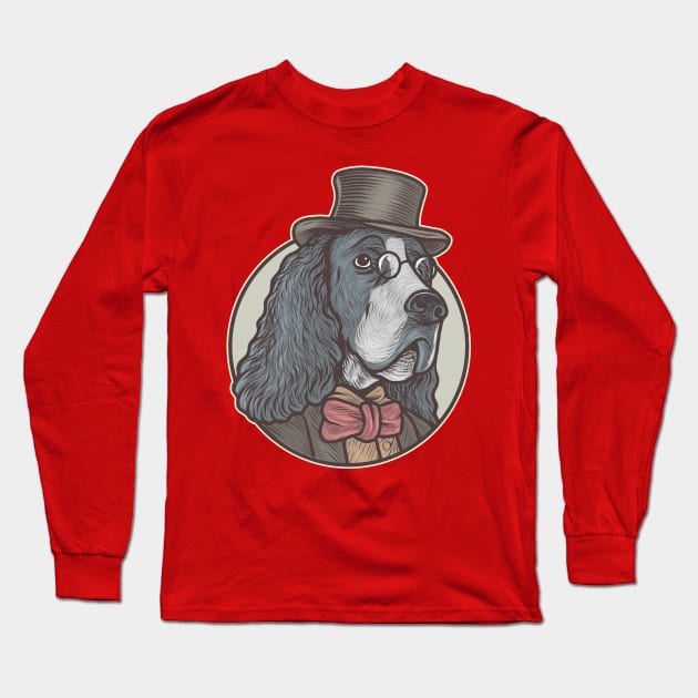 English springer spinal dog Long Sleeve T-Shirt by Mako Design 